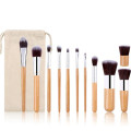11 Bambusgriff Make -up -Pinsel -Set Lidschattenbürsten Schönheitswerkzeuge